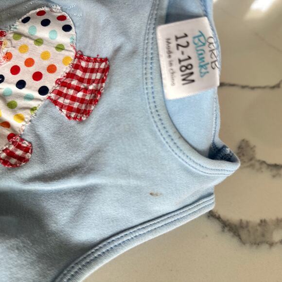 ARB Blanks Blue Sleeveless Romper Airplane Patchwork - Picture 3 of 4